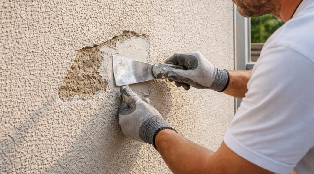 découvrez les astuces de maçon pour réparer facilement un éclat sur un enduit gratté de façade et redonnez-lui son aspect impeccable.