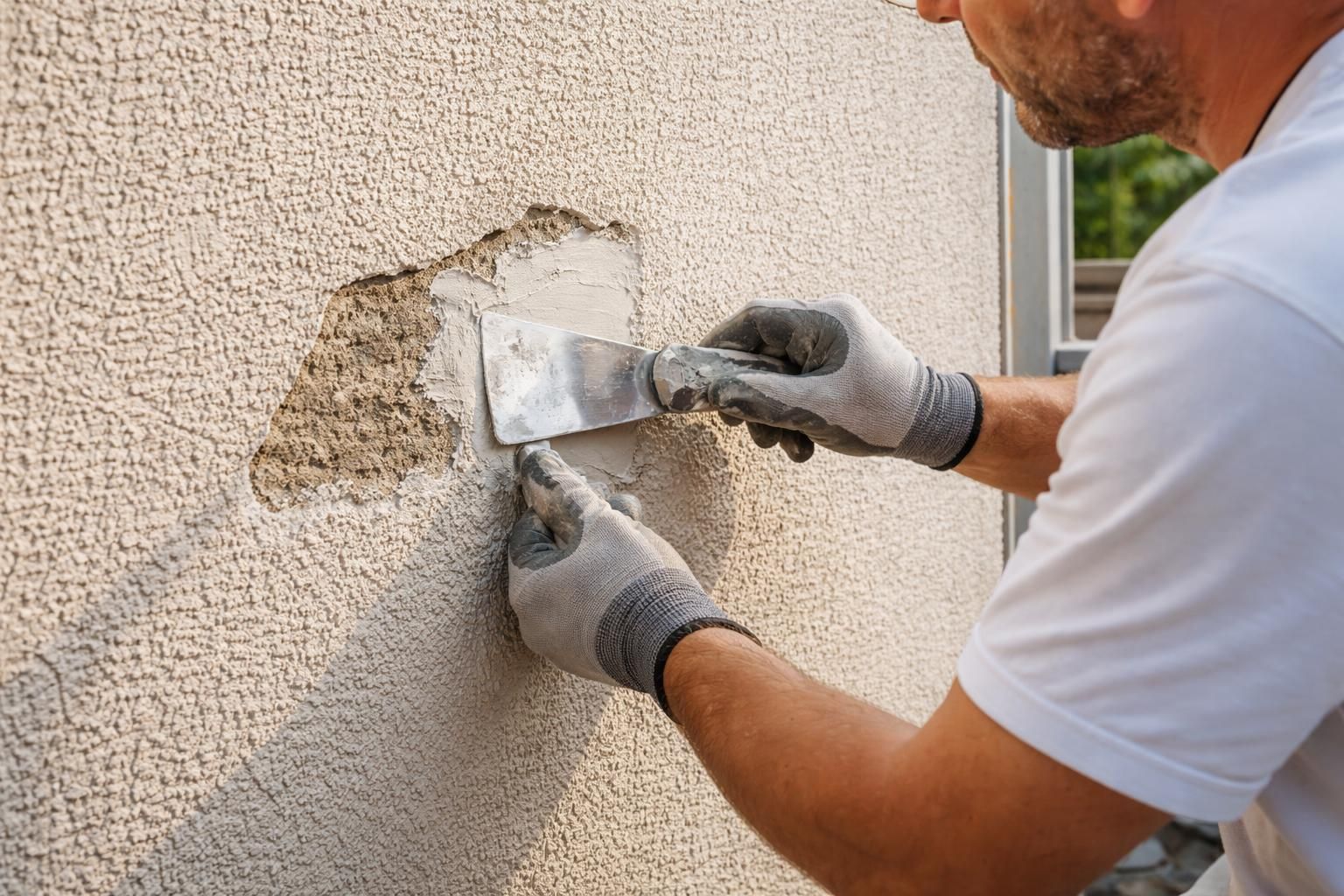 découvrez les astuces de maçon pour réparer facilement un éclat sur un enduit gratté de façade et redonnez-lui son aspect impeccable.