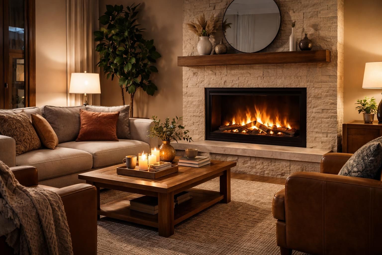 découvrez notre sélection de feux de cheminée factices pour créer une ambiance chaleureuse et cosy chez vous, sans les contraintes d'un feu traditionnel.